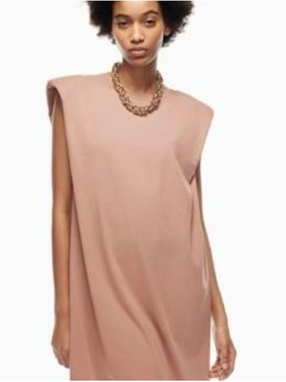433. Babaton Aritzia Brown Cotton Padded Shoulder Mini Dress M